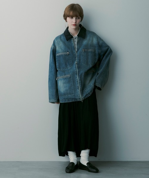 SERENO(セレーノ)の「バイカラーデニムジャケット(デニムジャケット・レディース・インディゴブルー・ONESIZE)」の12枚目の写真
