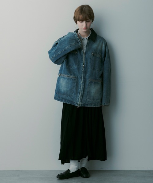 SERENO(セレーノ)の「バイカラーデニムジャケット(デニムジャケット・レディース・インディゴブルー・ONESIZE)」の13枚目の写真