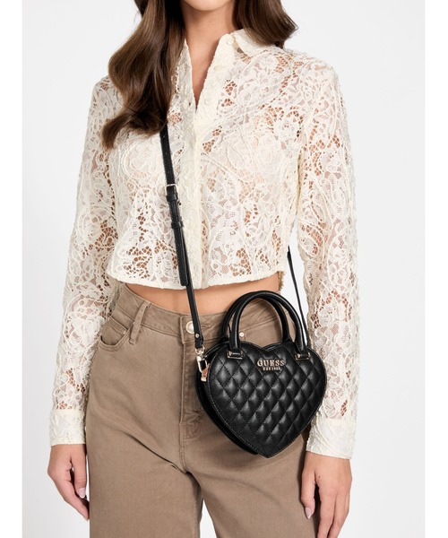 Guess(ゲス)の「ATABEY Heart Bag ハンドバッグ (ショルダーバッグ・レディース・イエロー/グリーン/ブラック/オフホワイト・ONE SIZE)」の6枚目の写真