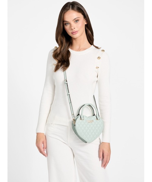 Guess(ゲス)の「ATABEY Heart Bag ハンドバッグ (ショルダーバッグ・レディース・イエロー/グリーン/ブラック/オフホワイト・ONE SIZE)」の7枚目の写真