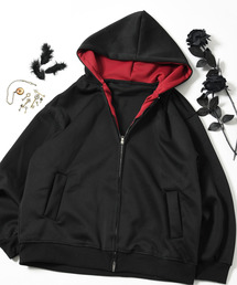 neos | 【neos】ルーズシルエット 裏地切替 スウェット ジップパーカー 韓国ファッション ユニセックス(パーカー)