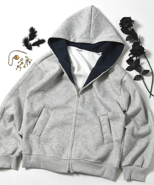 neos（ネオス）の「【neos】ルーズシルエット 裏地切替 スウェット ジップパーカー 韓国ファッション ユニセックス（パーカー・メンズ・グレー/ブラック・X-LARGE/MEDIUM/LARGE）」の17枚目の写真