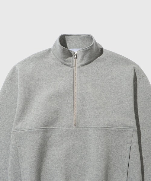 ADAM ET ROPE'（アダムエロペ）の「ダンボールスウェット ハーフジップ プルオーバー（スウェット・メンズ・ブラック/ライトグレー・L/M）」の3枚目の写真