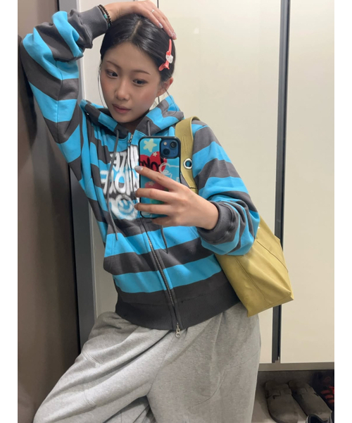 ISTKUNST（イストクンスト）の「PISS OFF ST HOOD ZIP UP_BLUE(IK2EFMM483A)（パーカー・レディース・その他・S/M/L）」の13枚目の写真