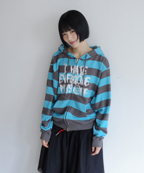 ISTKUNST（イストクンスト）の「PISS OFF ST HOOD ZIP UP_BLUE(IK2EFMM483A)（パーカー・レディース・その他・S/M/L）」の16枚目の写真
