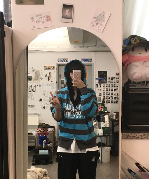 ISTKUNST（イストクンスト）の「PISS OFF ST HOOD ZIP UP_BLUE(IK2EFMM483A)（パーカー・レディース・その他・S/M/L）」の6枚目の写真