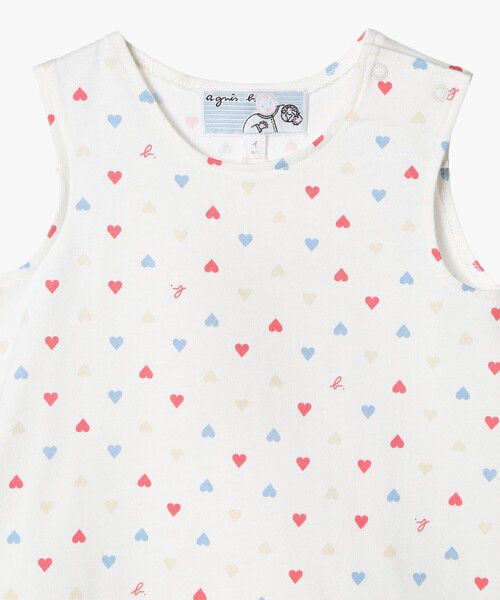 agnes b.（アニエスベー）の「ベビー マルチカラー コットン ノースリーブ ワンピース "Barbie"（ワンピース・キッズ・ホワイト系その他・18M/2YEAR/1YEAR）」の3枚目の写真
