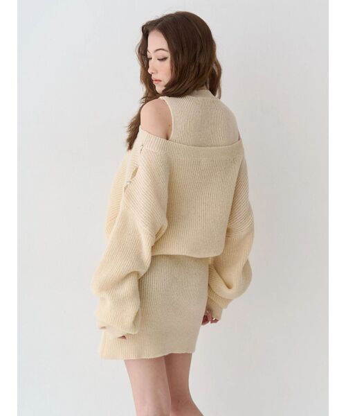 EVRIS(エヴリス)の「アメスリセットアンサンブルワンピース(ワンピース・レディース・ブルー/アイボリー/ブラック・FREE)」の5枚目の写真