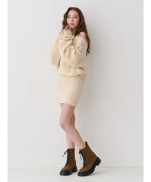 EVRIS(エヴリス)の「アメスリセットアンサンブルワンピース(ワンピース・レディース・ブルー/アイボリー/ブラック・FREE)」の8枚目の写真