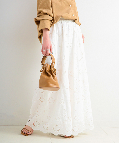 B.C STOCK（ベーセーストック）の「《追加4》手洗い可 / アイレットレイヤーイージーワイドパンツ（その他パンツ・レディース・ブラック/ホワイト・FREE）」の2枚目の写真