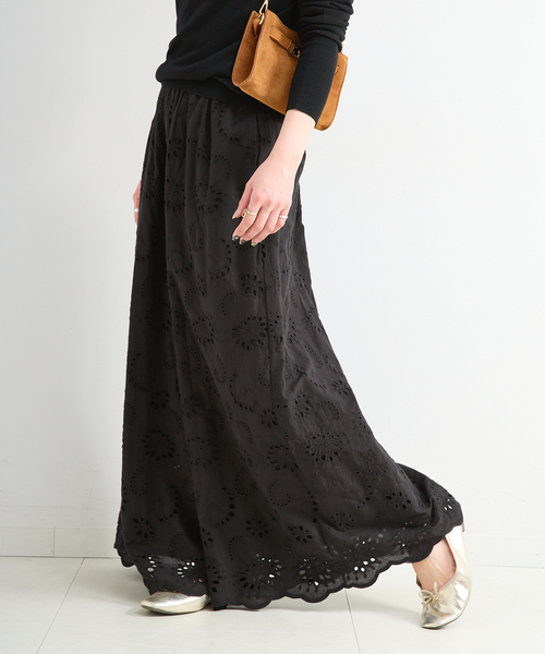 B.C STOCK（ベーセーストック）の「《追加4》手洗い可 / アイレットレイヤーイージーワイドパンツ（その他パンツ・レディース・ブラック/ホワイト・FREE）」の6枚目の写真