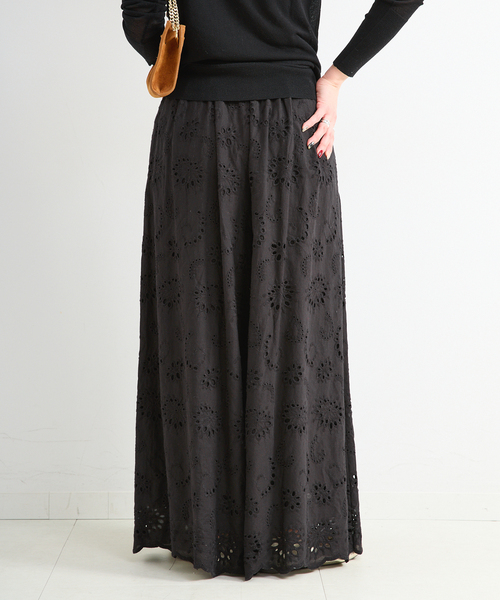 B.C STOCK（ベーセーストック）の「《追加4》手洗い可 / アイレットレイヤーイージーワイドパンツ（その他パンツ・レディース・ブラック/ホワイト・FREE）」の8枚目の写真