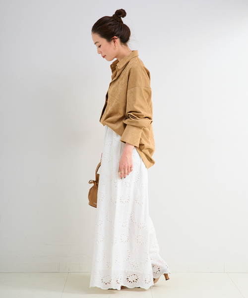 B.C STOCK（ベーセーストック）の「《追加4》手洗い可 / アイレットレイヤーイージーワイドパンツ（その他パンツ・レディース・ブラック/ホワイト・FREE）」の10枚目の写真