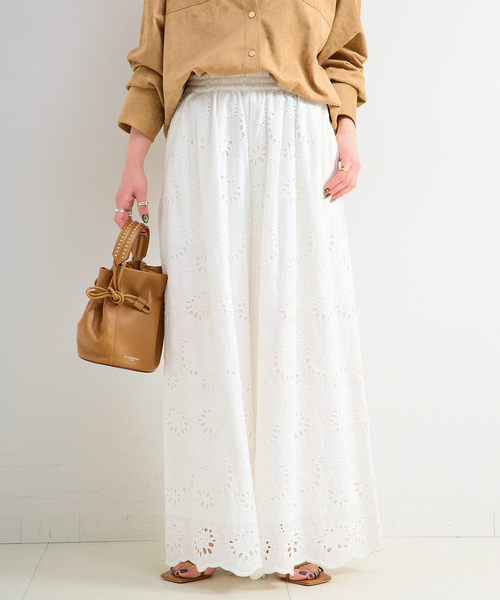 B.C STOCK（ベーセーストック）の「《追加4》手洗い可 / アイレットレイヤーイージーワイドパンツ（その他パンツ・レディース・ブラック/ホワイト・FREE）」の12枚目の写真