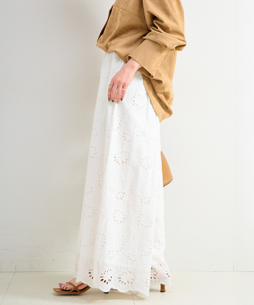 B.C STOCK（ベーセーストック）の「《追加4》手洗い可 / アイレットレイヤーイージーワイドパンツ（その他パンツ・レディース・ブラック/ホワイト・FREE）」の13枚目の写真