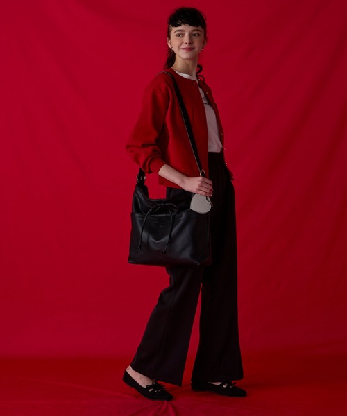 BONLECILL Marche(ボンルシールマルシェ)の「【BONLECILL Marche】《A4収納》リボンホーボーバッグ(ショルダーバッグ・レディース・ベージュ/モカ/ブラック・FREE)」の9枚目の写真