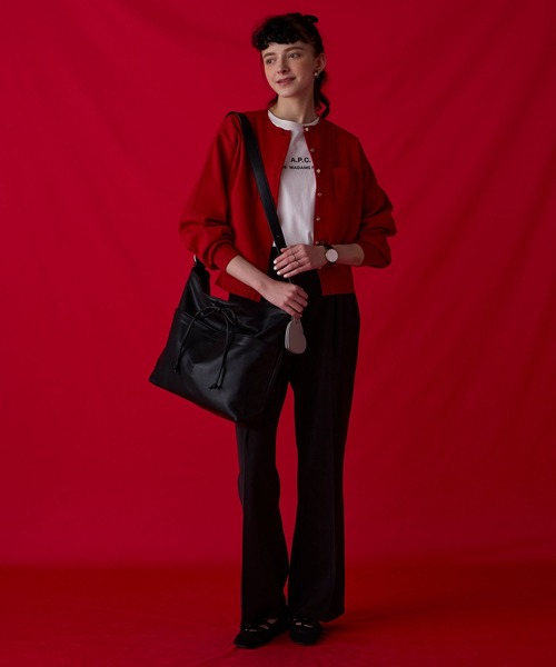 BONLECILL Marche(ボンルシールマルシェ)の「【BONLECILL Marche】《A4収納》リボンホーボーバッグ(ショルダーバッグ・レディース・ベージュ/モカ/ブラック・FREE)」の10枚目の写真