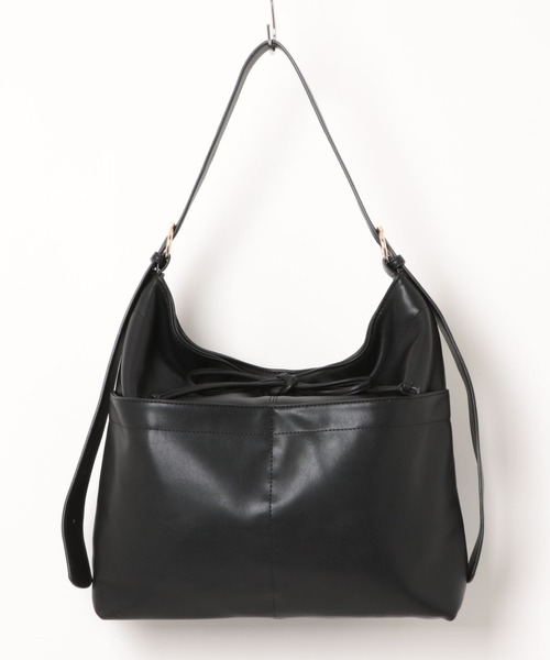 BONLECILL Marche(ボンルシールマルシェ)の「【BONLECILL Marche】《A4収納》リボンホーボーバッグ(ショルダーバッグ・レディース・ベージュ/モカ/ブラック・FREE)」の11枚目の写真