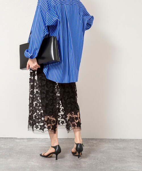 Rie Miller（リエミラー）の「45th limited editionウォッシャブルスターフリンジタイトスカート（スカート・レディース・ブラック/ホワイト・38）」の6枚目の写真