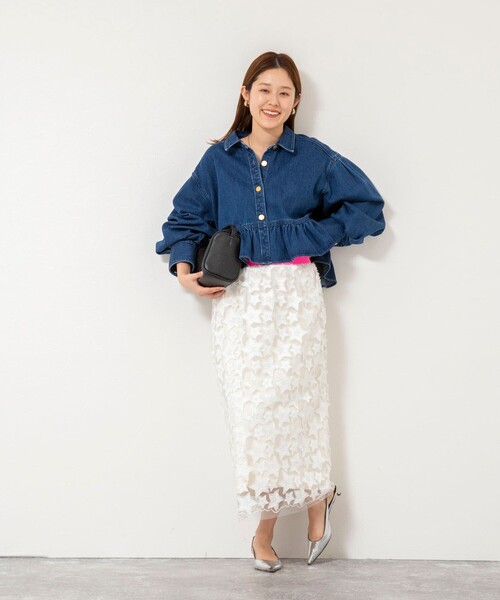 Rie Miller（リエミラー）の「45th limited editionウォッシャブルスターフリンジタイトスカート（スカート・レディース・ブラック/ホワイト・38）」の9枚目の写真