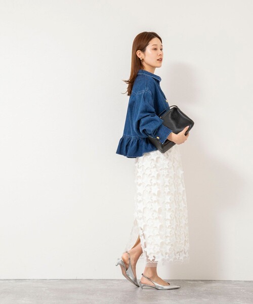 Rie Miller（リエミラー）の「45th limited editionウォッシャブルスターフリンジタイトスカート（スカート・レディース・ブラック/ホワイト・38）」の10枚目の写真