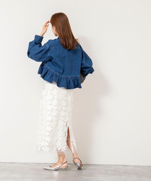 Rie Miller（リエミラー）の「45th limited editionウォッシャブルスターフリンジタイトスカート（スカート・レディース・ブラック/ホワイト・38）」の11枚目の写真