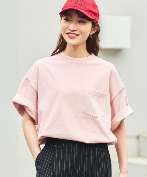 FREAK'S STORE（フリークスストア）の「限定展開 9オンス Heavyweight ビッグシルエット クルーネック ポケットTシャツ/ヘビーウェイト（Tシャツ/カットソー・メンズ・ブラウン/チャコールグレー/ピンク/ホワイト/グレイッシュベージュ/ホワイト系その他/ブラック/ブラック系その他/ネイビー/グレー・LARGE/MEDIUM/SMALL/X-SMALL）」の10枚目の写真