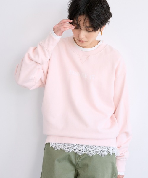 BARNYARDSTORM（バンヤードストーム）の「BARNYARDSTORM / 裏毛ステンシルロゴプルオーバー（スウェット・レディース・ピンク/グレー・FREE）」の3枚目の写真