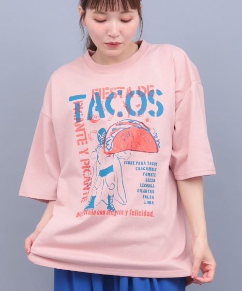 チチカカ（チチカカ）の「ルチャ＆タコスフェスビッグＴシャツ【ユニセックス】（Tシャツ/カットソー・メンズ・ブラック/ピンク/その他1・FREE）」の3枚目の写真