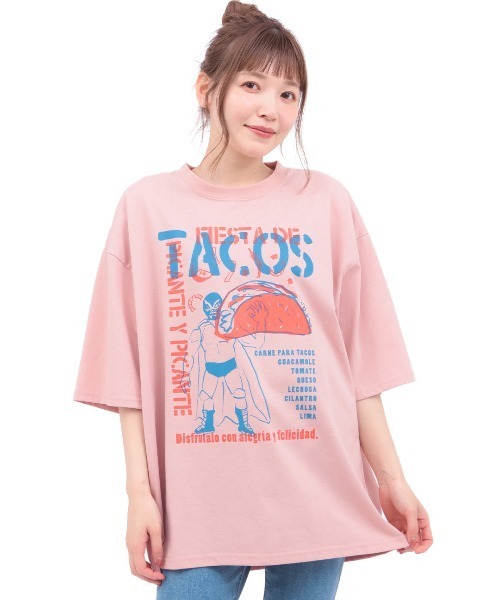 チチカカ（チチカカ）の「ルチャ＆タコスフェスビッグＴシャツ【ユニセックス】（Tシャツ/カットソー・メンズ・ブラック/ピンク/その他1・FREE）」の8枚目の写真