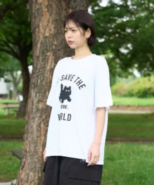 CATSAVETHEWORLD(キャットセーブザワールド)の「◇CATSAVETHEWORLD◇ブランド直輸入正規品/ミョウ シグネチャーアートワーク 半袖Tシャツ MYOW SIGNATURE ART WORK HALF T(Tシャツ/カットソー・レディース・ブラック/ホワイト・L/M)」の12枚目の写真