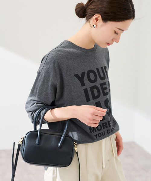 FRAMeWORK（フレームワーク）の「≪WEB限定 / 追加≫ロゴロンTee（Tシャツ/カットソー・レディース・チャコールグレー/ホワイト・FREE）」の7枚目の写真