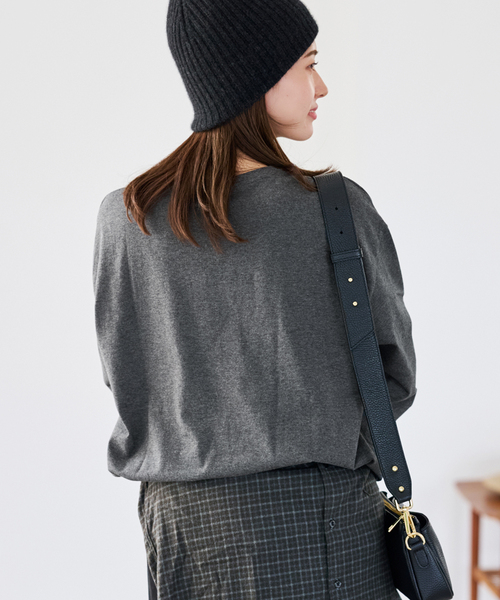 FRAMeWORK（フレームワーク）の「≪WEB限定 / 追加≫ロゴロンTee（Tシャツ/カットソー・レディース・チャコールグレー/ホワイト・FREE）」の15枚目の写真