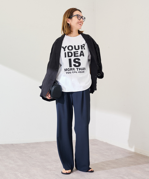 FRAMeWORK（フレームワーク）の「≪WEB限定 / 追加≫ロゴロンTee（Tシャツ/カットソー・レディース・チャコールグレー/ホワイト・FREE）」の18枚目の写真