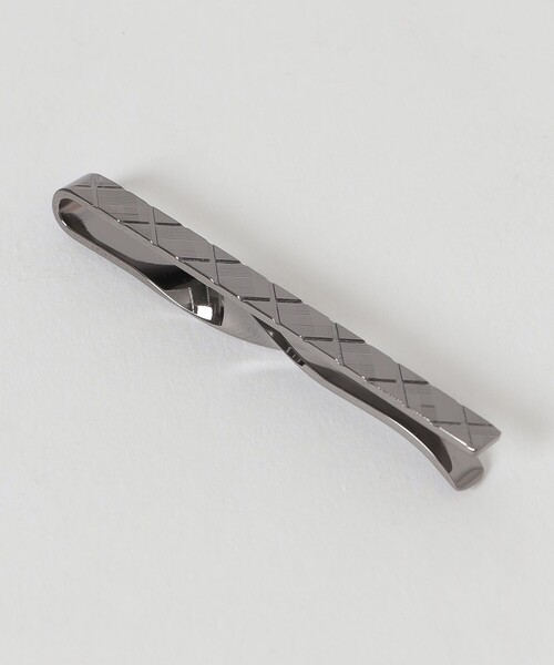 BLACK LABEL CRESTBRIDGE(ブラックレーベル・クレストブリッジ)の「リバーシブルオールダイヤカットタイバー(ネクタイピン・メンズ・グレー系その他2/ブラック・FREE)」の1枚目の写真