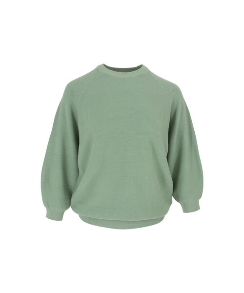 VASCARA(バスカラ)の「Raglan Round Neck Capri Knitwear (6colors)(ニット/セーター・レディース・コーラル/クリーム/ライトイエロー/ブラック/ライトピンク/カーキ・FREE)」の3枚目の写真