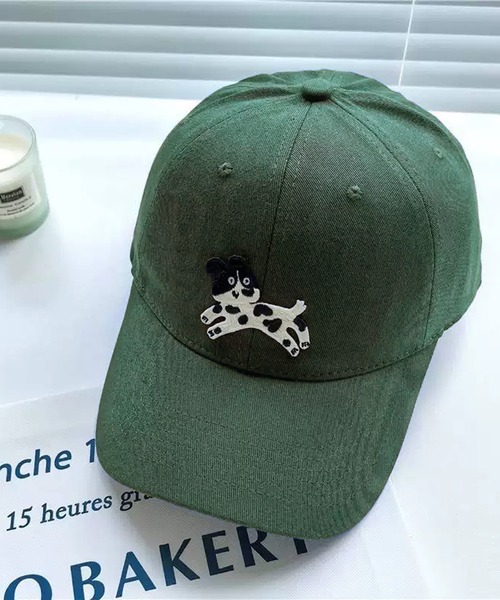 NANEA（ナネア）の「犬モチーフワッペンキャップ（キャップ・レディース・ブラウン/グリーン/レッド/ベージュ/ブルー/アイボリー/ブラック/カーキ・フリー）」の7枚目の写真