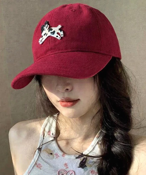 NANEA（ナネア）の「犬モチーフワッペンキャップ（キャップ・レディース・ブラウン/グリーン/レッド/ベージュ/ブルー/アイボリー/ブラック/カーキ・フリー）」の10枚目の写真