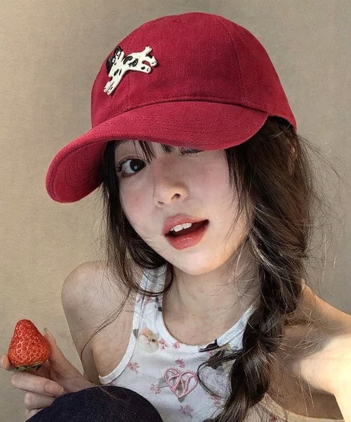 NANEA（ナネア）の「犬モチーフワッペンキャップ（キャップ・レディース・ブラウン/グリーン/レッド/ベージュ/ブルー/アイボリー/ブラック/カーキ・フリー）」の11枚目の写真