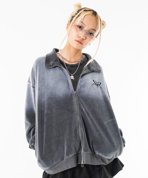 SHORT ROUND(ショートラウンド)の「SHORT ROUND/【26年春夏新作】ブリーチロゴベロアトラックジャケット(ジャージ・メンズ・グレー/ブラック系その他・MEDIUM/LARGE)」の17枚目の写真
