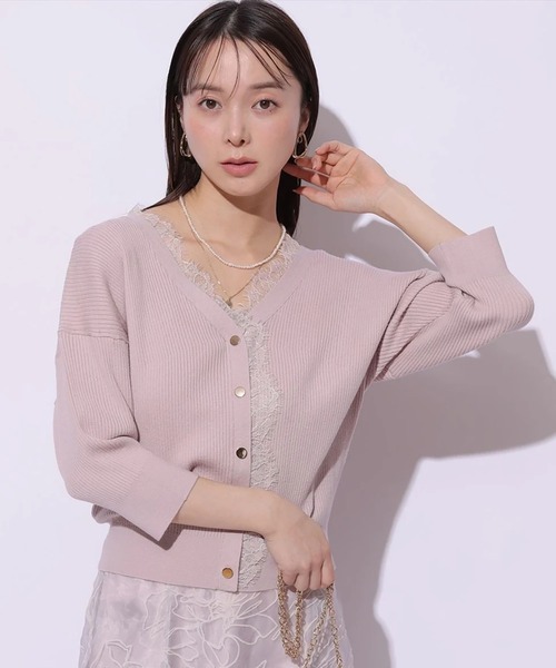 Mystrada（マイストラーダ）の「前後2WAYレースニットプルオーバー（ニット/セーター・レディース・ライトイエロー/ブラック/スモークピンク/ホワイト・38）」の4枚目の写真