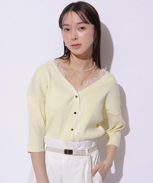 Mystrada（マイストラーダ）の「前後2WAYレースニットプルオーバー（ニット/セーター・レディース・ライトイエロー/ブラック/スモークピンク/ホワイト・38）」の8枚目の写真