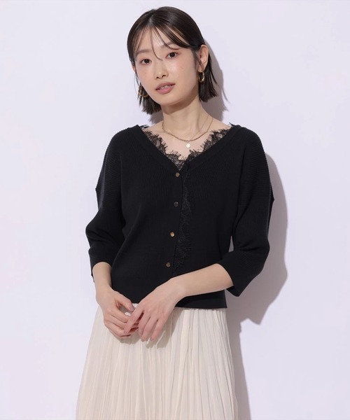 Mystrada（マイストラーダ）の「前後2WAYレースニットプルオーバー（ニット/セーター・レディース・ライトイエロー/ブラック/スモークピンク/ホワイト・38）」の9枚目の写真