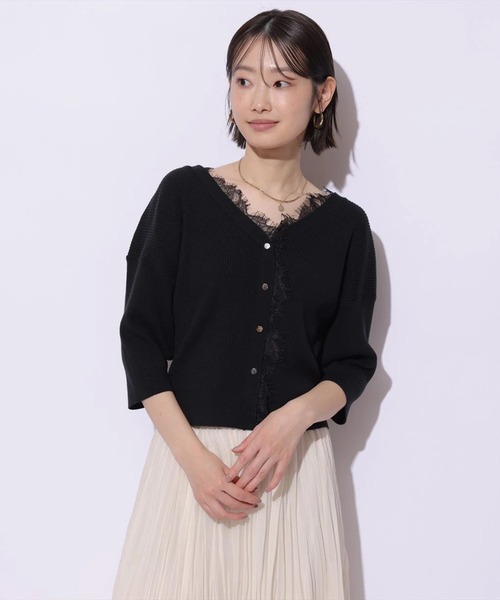 Mystrada（マイストラーダ）の「前後2WAYレースニットプルオーバー（ニット/セーター・レディース・ライトイエロー/ブラック/スモークピンク/ホワイト・38）」の10枚目の写真