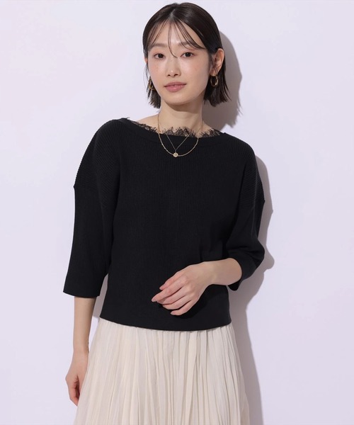 Mystrada（マイストラーダ）の「前後2WAYレースニットプルオーバー（ニット/セーター・レディース・ライトイエロー/ブラック/スモークピンク/ホワイト・38）」の11枚目の写真