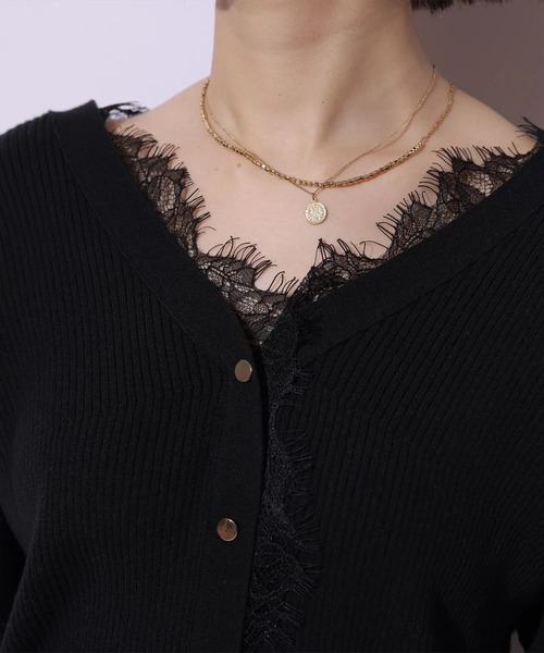 Mystrada（マイストラーダ）の「前後2WAYレースニットプルオーバー（ニット/セーター・レディース・ライトイエロー/ブラック/スモークピンク/ホワイト・38）」の13枚目の写真