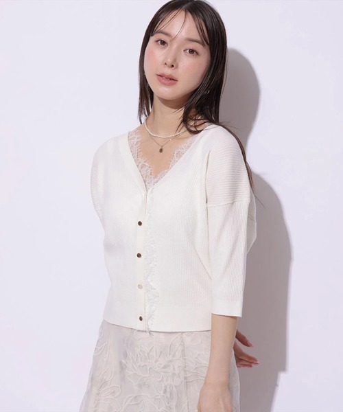 Mystrada（マイストラーダ）の「前後2WAYレースニットプルオーバー（ニット/セーター・レディース・ライトイエロー/ブラック/スモークピンク/ホワイト・38）」の14枚目の写真