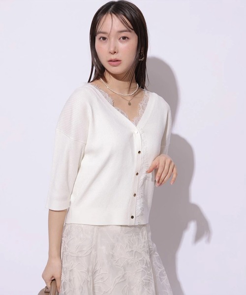 Mystrada（マイストラーダ）の「前後2WAYレースニットプルオーバー（ニット/セーター・レディース・ライトイエロー/ブラック/スモークピンク/ホワイト・38）」の15枚目の写真