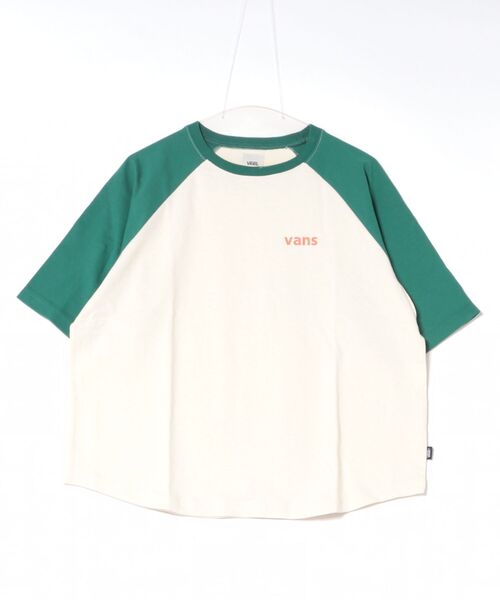 VANS(バンズ)の「VANSアパレル(WJ) ヴァンズ W raglan sleeves cropped TEE ロングスリーブ 126R3020601 ABC-MART限定 GREEN(Tシャツ/カットソー・レディース・グリーン・MEDIUM/SMALL)」の1枚目の写真