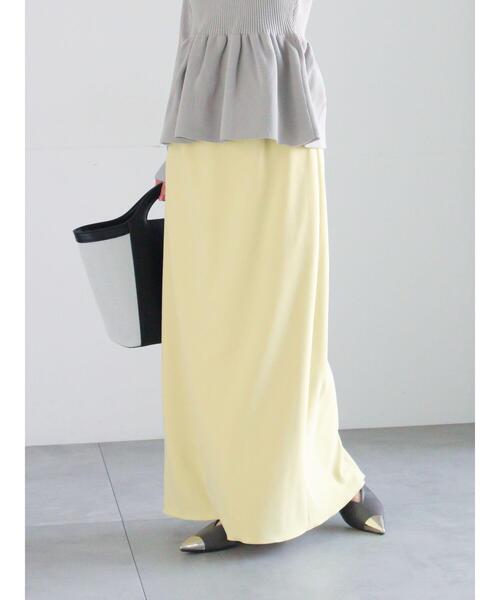 Te chichi(テチチ)の「ストレッチジョーゼットナロースカート《2026 spring catalog item》(スカート・レディース・オフホワイト/チャコールグレー/イエロー・S/M)」の1枚目の写真